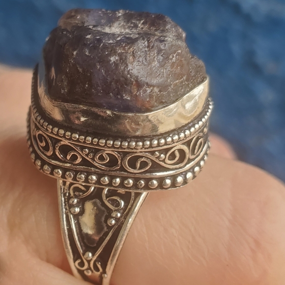 New Rough Tourmaline 925 Silver Ring. - Picture 14 of 16